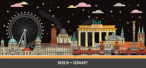 Berlin colorful line art  - vector clipart