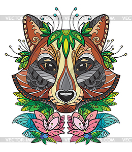 Racoon colorful - vector image