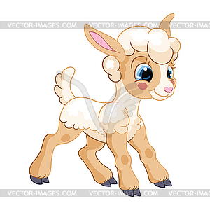 Little cute funny character white lamb - vector clipart / vector image