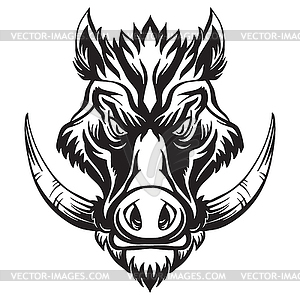 Head of mascot boar - vector image