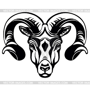 Head of mascot ram head - vector clip art