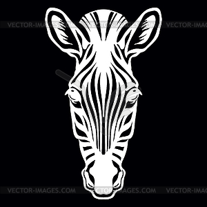 Head of mascot zebra head on black - stock vector clipart