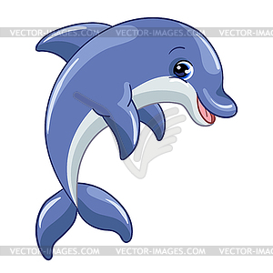 Funny cute happy dolph - royalty-free vector image