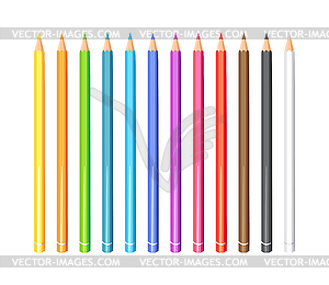 Set of colorful realistic pencil - vector image