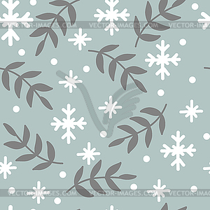 Seamless pattern christmas plants background - vector image
