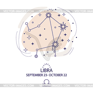Star constellation zodiac Libra - vector clipart