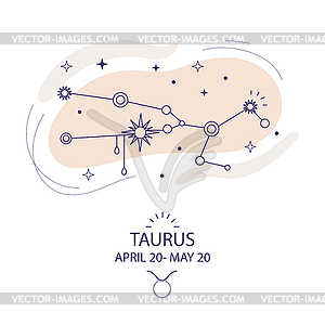 Star constellation zodiac Taurus art - vector clipart