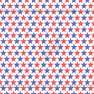 Seamless pattern blue and red stars - vector clipart