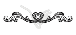 Hand drawing sketch ornate design element - vector clipart / vector image