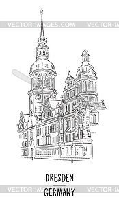 Germany landmark Dresden - vector clip art