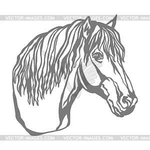 Horse head stencil template - vector clip art