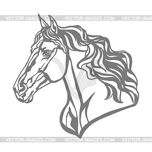 Horse portrait stencil template - vector image