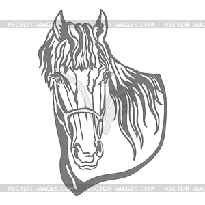 Horse stencil template - royalty-free vector image