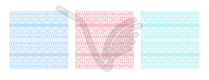 Set of seamless patterns in retro style blue - vector image