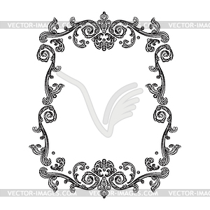 Beautiful hand drawing baroque frame - vector image
