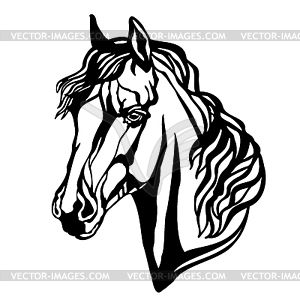 Horse in profile template - vector clipart