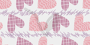 Seamless pattern with abstract hearts backdrop - vector image