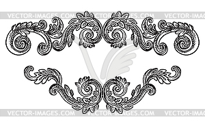 Baroque vintage elements with flourish motif - vector clipart