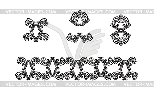Baroque vintage elements with flourish motif - royalty-free vector image