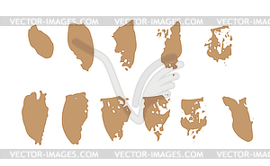 Set of abstract grunge design elements spots - stock vector clipart