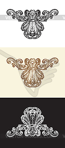 Hand drawing baroque design elements s set - vector image