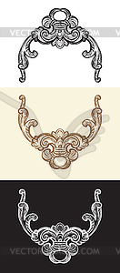 Set of hand drawing baroque design elements - vector clipart