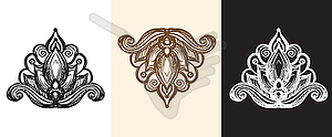 Hand drawing baroque design element set - vector clipart / vector image