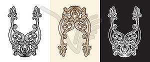 Hand drawing baroque design element set - vector image
