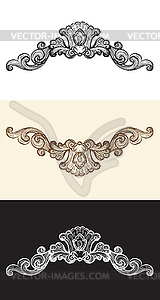 Set of hand drawing baroque design element - vector image