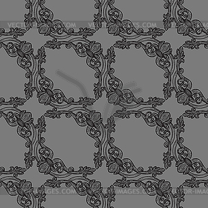 Hand drawing ornate baroque swirling seamless - vector clipart