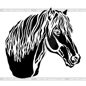 Abstract silhouette of horse portrait template - vector image