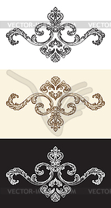 Set of hand drawing baroque design element set - vector clipart