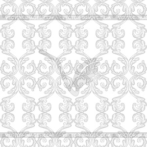 Baroque hand drawing monochrome seamless pattern - vector clipart