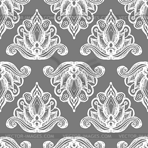 Baroque hand drawing monochrome seamless pattern - royalty-free vector image