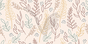 Seamless pattern with exotic leaves - vector image