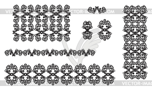 Set of engraving vintage design elements - vector image