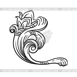 Vintage engraving design element back - vector image