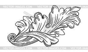 Decorative hand drawing filigree design element - vector clipart