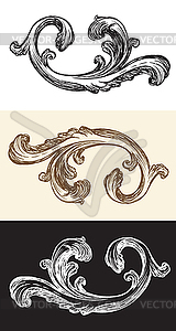 Set of antique hand drawing design element - vector clipart