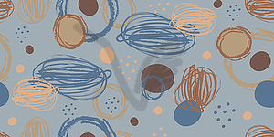 Abstract decorative spots and dots seamless pattern - vector clip art