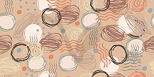 Abstract spots and dots seamless pattern - vector image