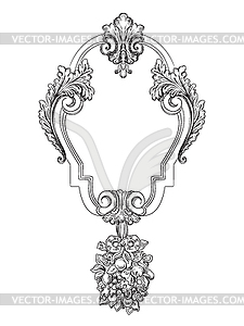 Engraved ornate baroque floral frame - vector clip art