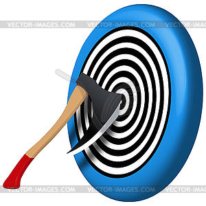 Axe and target - vector clipart