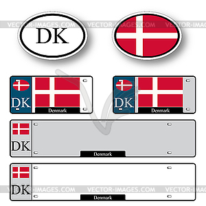 Denmark auto set - vector clip art