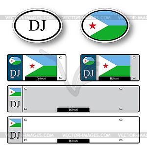 Djibouti auto set - vector image