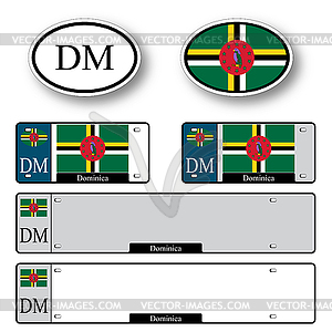 Dominica auto set - vector clipart