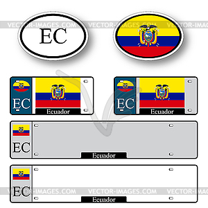 Ecuador auto set - royalty-free vector image