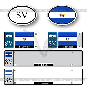 El salvador auto set - vector clipart