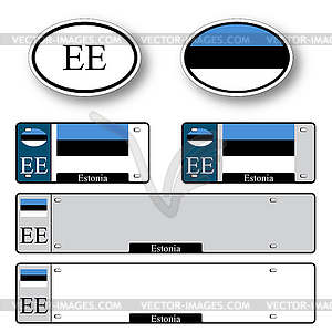 Estonia auto set - vector clip art