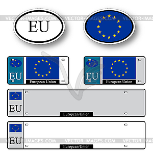 European union auto set - vector image